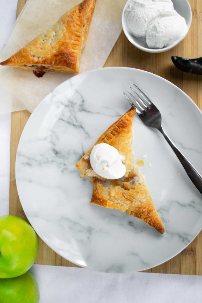 vegan apple turnover from above