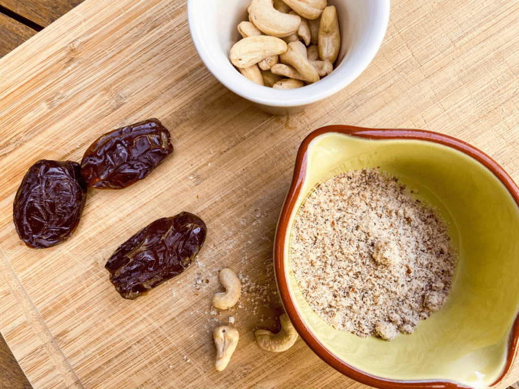 dates and cashews for healthy vegan mars bars