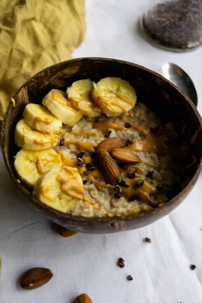 pb2 oatmeal in a bowl