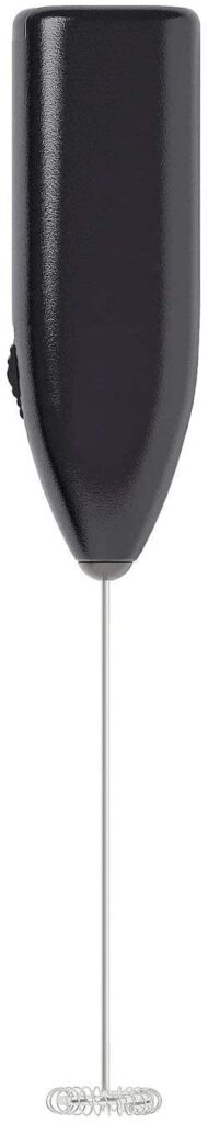 Product photo of an Ikea handheld milk frother on a white background. 