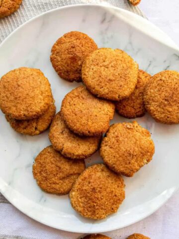 Healthy snickerdoodles on a plate.