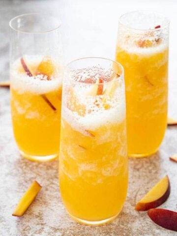 Thumbnail image for New Year's Mixed Drinks article, featuring Bellinis.